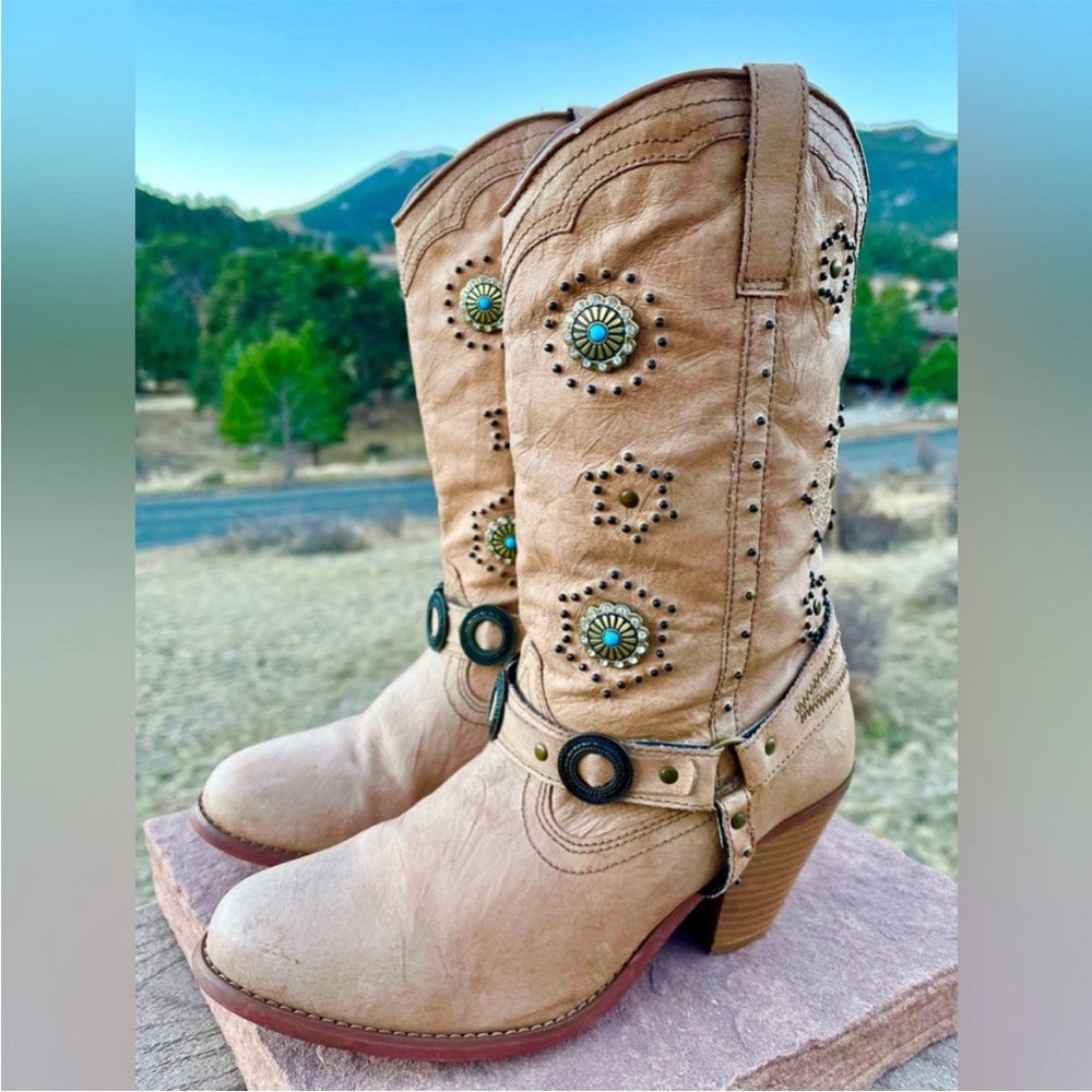 DINGO Addie Heeled Cowboy Western Boots Women’s size 9.5 D1566 Turquoise… - Picture 4 of 14